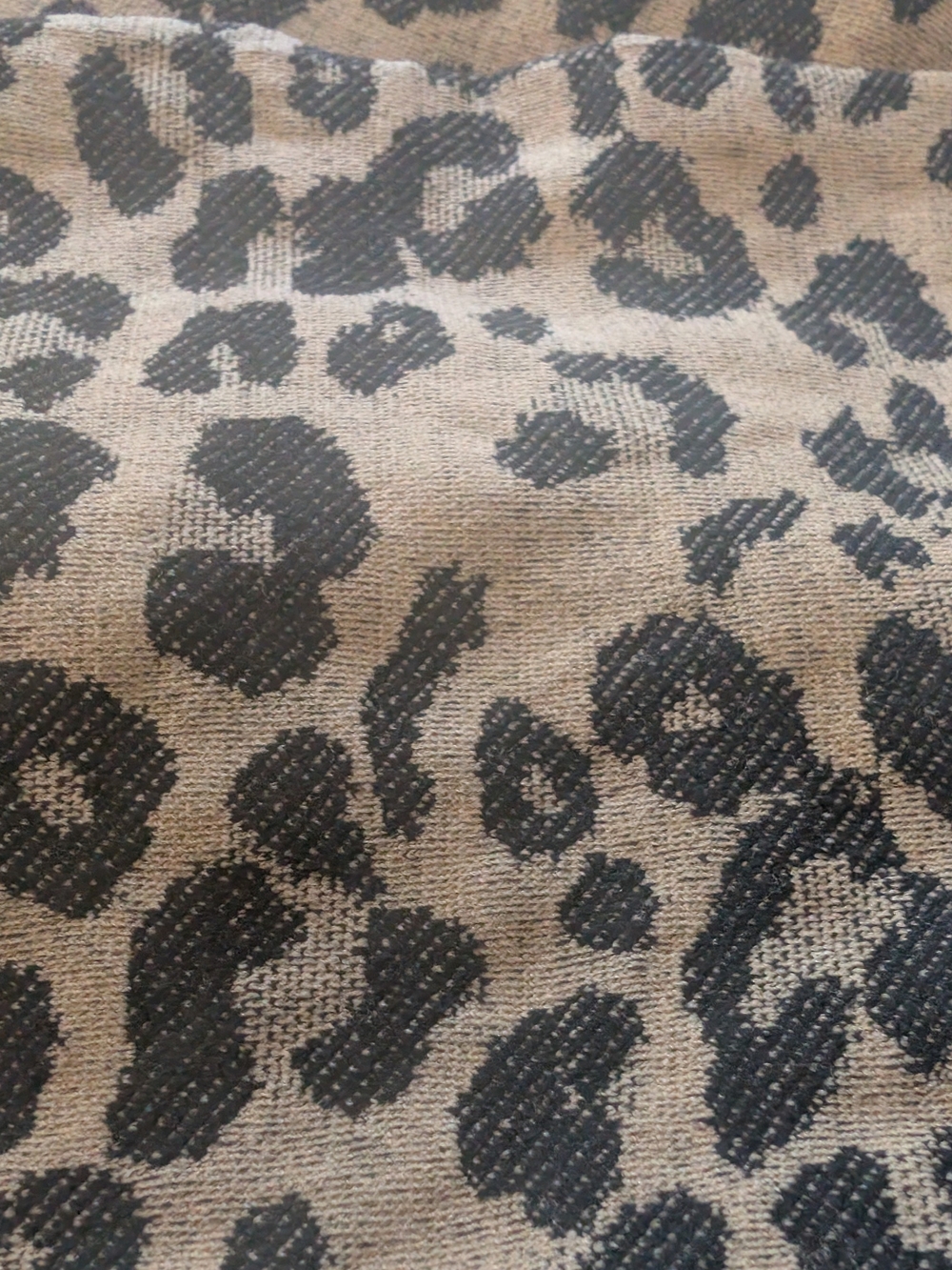 Leopard Print High-Waist Leggings - Beige/Black L/XL
